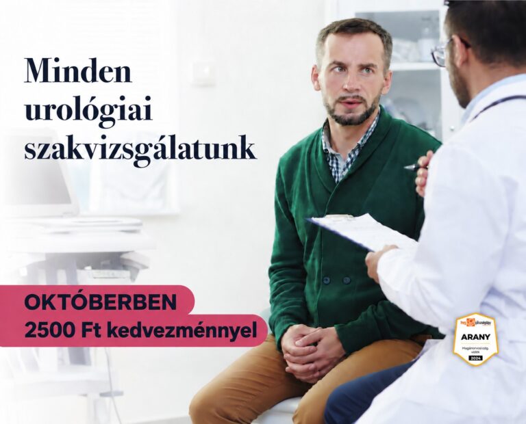 Urológiai szakvizsgálatok októberben 2 500 Ft kedvezménnyel a Tagore Medical Centerben